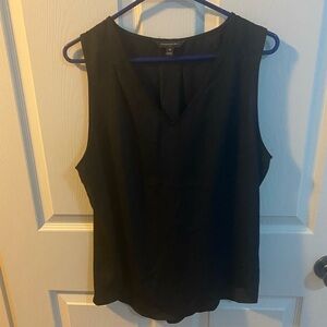 Black satin sleevless blouse Banana Republic